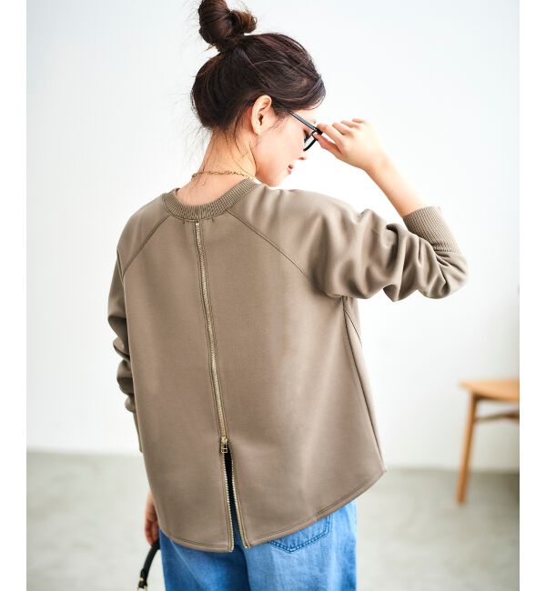 le.coeur blanc「《WEB限定アイテム》バックジップボンディングトップス」|Tシャツ・カットソー|モカ