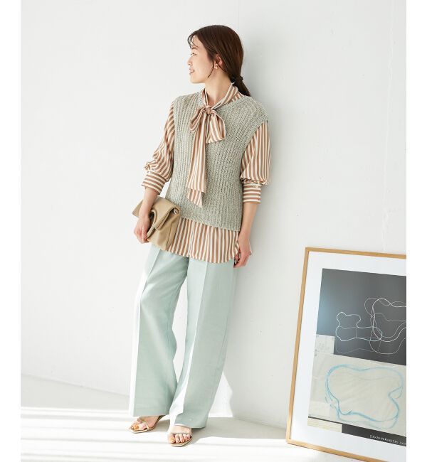 le.coeur blanc「ストライプボウタイブラウス」|シャツ・ブラウス|