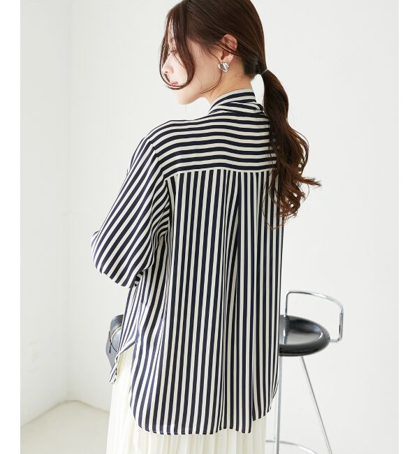 le.coeur blanc「ストライプボウタイブラウス」|シャツ・ブラウス|