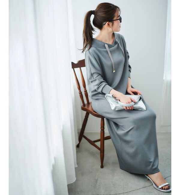  「《WEB限定アイテム》パーカーライクデザインワンピース」|ワンピース|