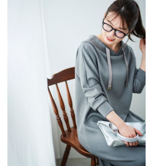  「《WEB限定アイテム》パーカーライクデザインワンピース」|ワンピース|