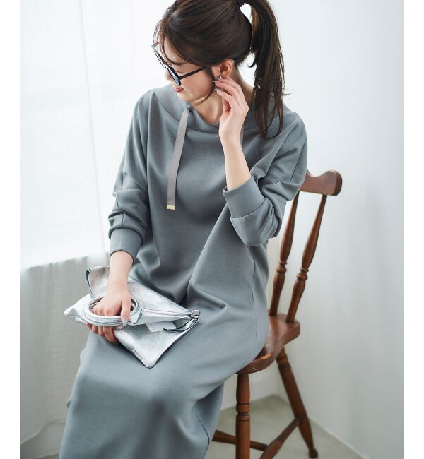  「《WEB限定アイテム》パーカーライクデザインワンピース」|ワンピース|