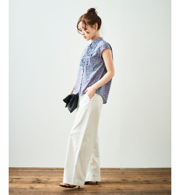  「リバティアソートフロントフリルフレンチブラウス」|シャツ・ブラウス|