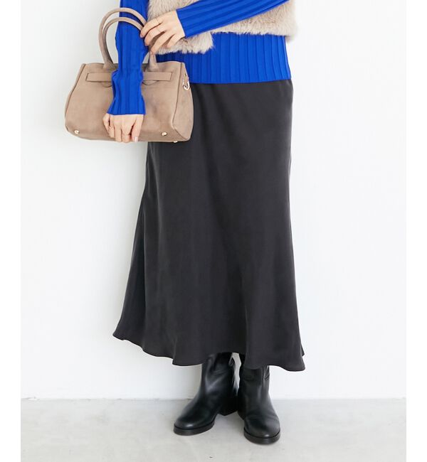  「《手洗い可能》キュプラフィブリルナロースカート」|スカート|D／グレー