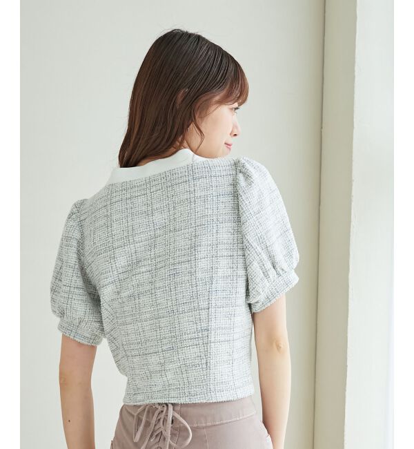 MAJESTICLEGON「カットツイードカーディガン」|カーディガン|