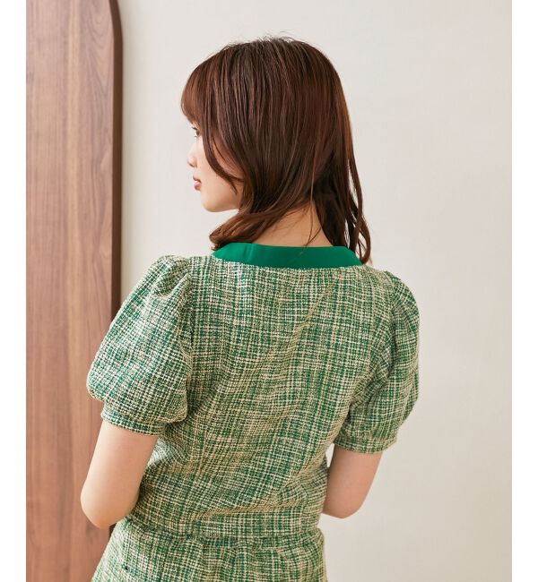 MAJESTICLEGON「カットツイードカーディガン」|カーディガン|