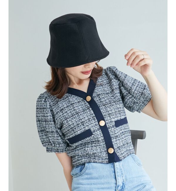 MAJESTICLEGON「カットツイードカーディガン」|カーディガン|