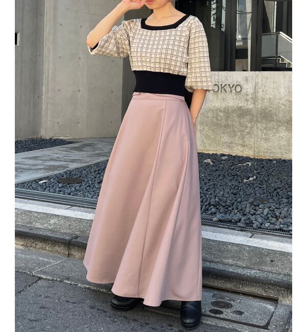 MAJESTICLEGON「スクエアネックチェックニット」|ニット・セーター|ｱｲﾎﾞﾘｰ柄