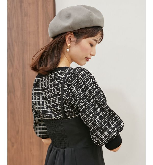 MAJESTICLEGON「スクエアネックチェックニット」|ニット・セーター|