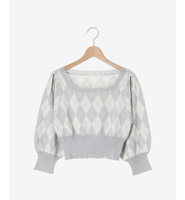 MAJESTICLEGON「スクエアネックチェックニット」|ニット・セーター|