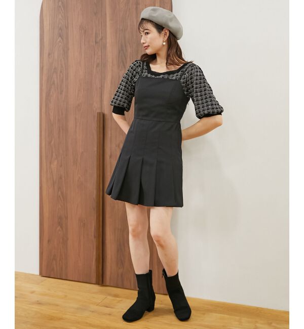 MAJESTICLEGON「スクエアネックチェックニット」|ニット・セーター|