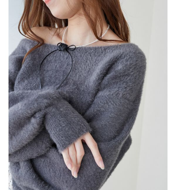 MAJESTICLEGON「ローズリボンネックレス」|ネックレス|ブラック