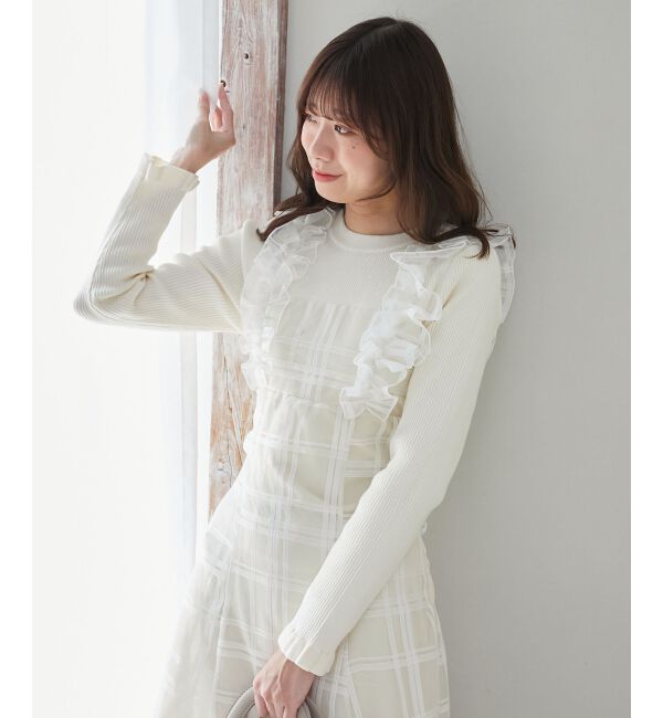 MAJESTICLEGON「ショルダーフリルドッキングワンピ」|ワンピース|オフ