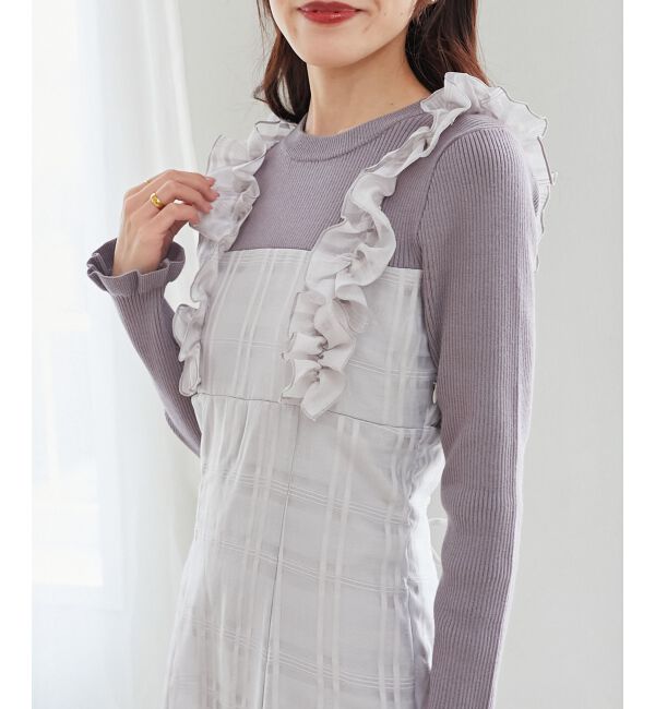 MAJESTICLEGON「ショルダーフリルドッキングワンピ」|ワンピース|
