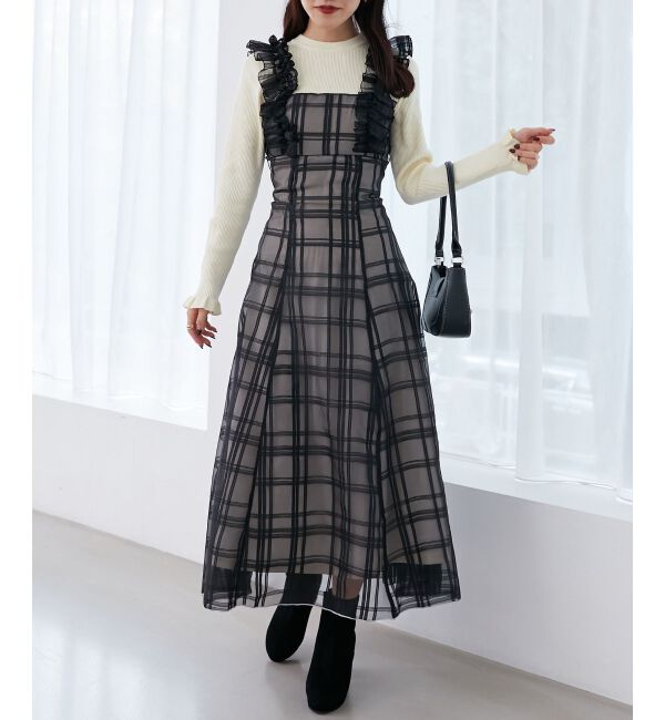 MAJESTICLEGON「ショルダーフリルドッキングワンピ」|ワンピース|