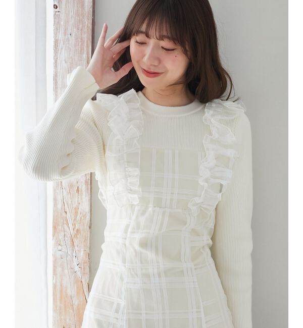 MAJESTICLEGON「ショルダーフリルドッキングワンピ」|ワンピース|