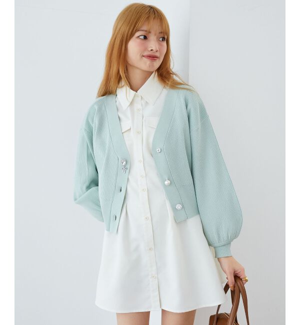 MAJESTICLEGON「バックレースアップミニシャツワンピ」|ワンピース|アイボリー