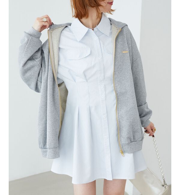 MAJESTICLEGON「バックレースアップミニシャツワンピ」|ワンピース|