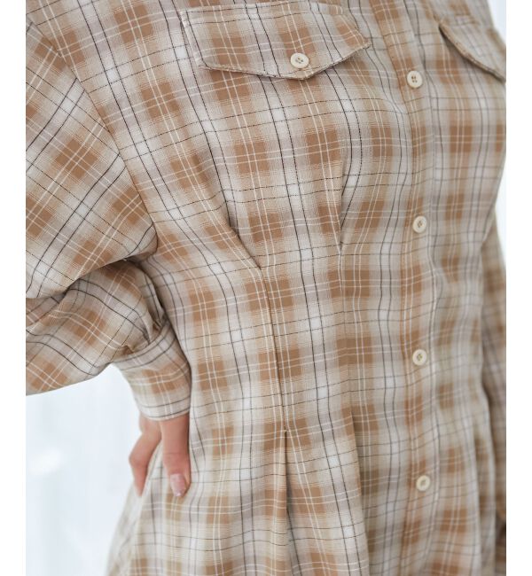 MAJESTICLEGON「バックレースアップミニシャツワンピ」|ワンピース|