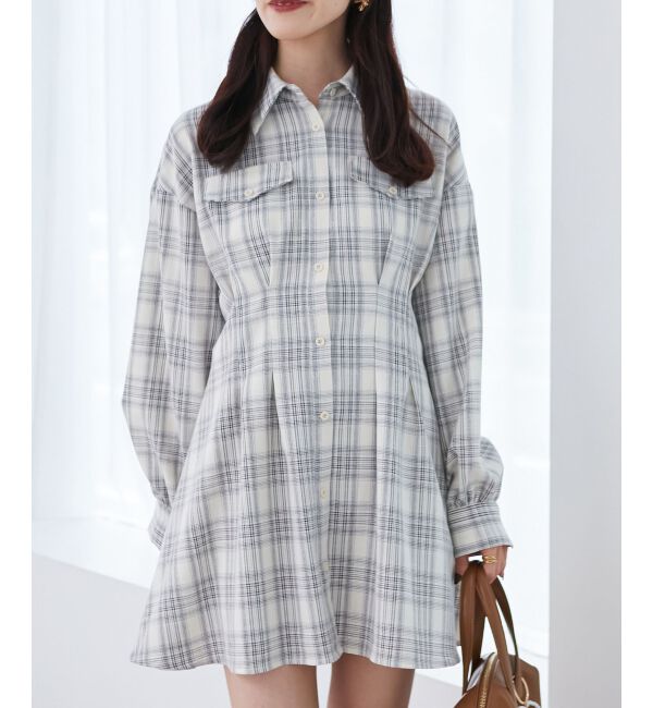 MAJESTICLEGON「バックレースアップミニシャツワンピ」|ワンピース|