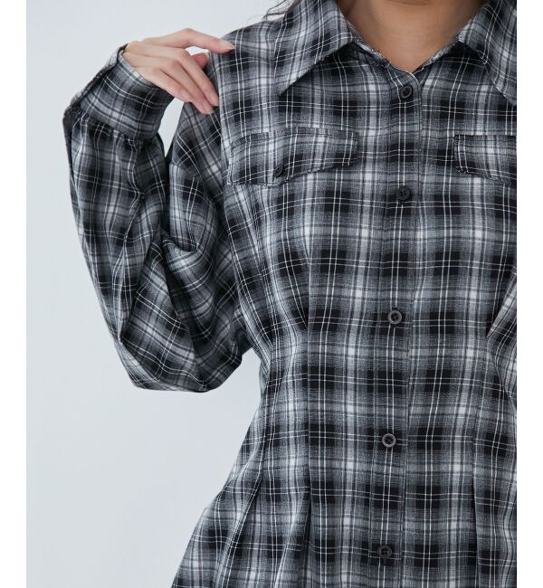 MAJESTICLEGON「バックレースアップミニシャツワンピ」|ワンピース|