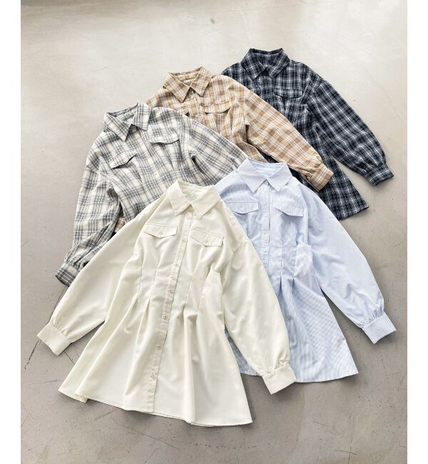 MAJESTICLEGON「バックレースアップミニシャツワンピ」|ワンピース|