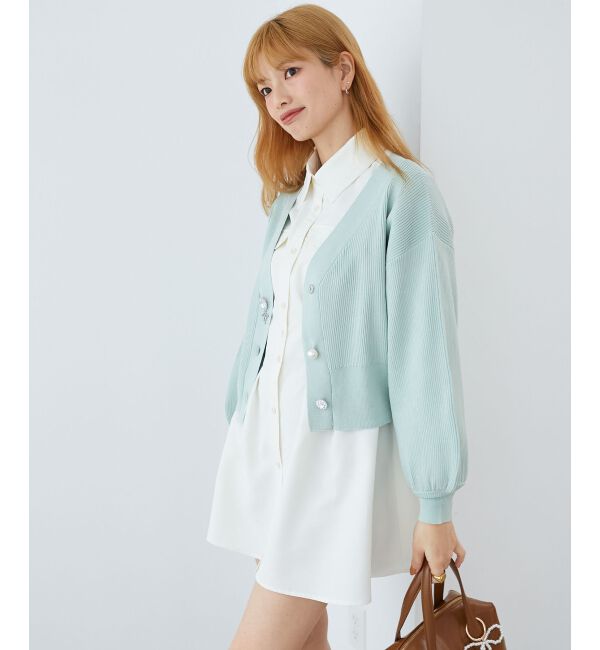 MAJESTICLEGON「バックレースアップミニシャツワンピ」|ワンピース|