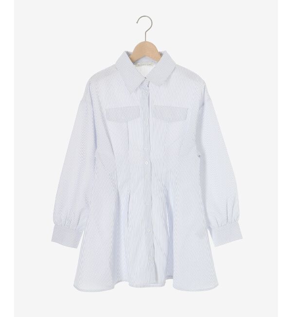 MAJESTICLEGON「バックレースアップミニシャツワンピ」|ワンピース|