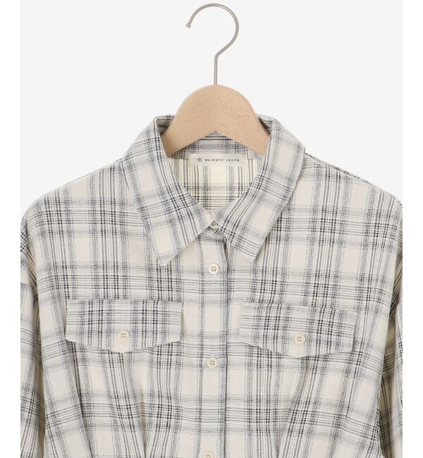 MAJESTICLEGON「バックレースアップミニシャツワンピ」|ワンピース|