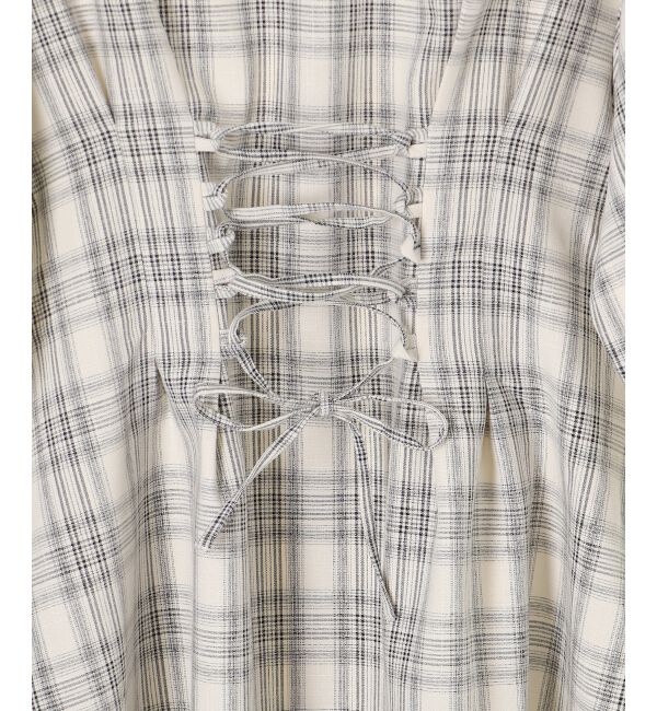 MAJESTICLEGON「バックレースアップミニシャツワンピ」|ワンピース|