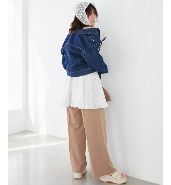  「センタープレスタックワイドパンツ」|その他|