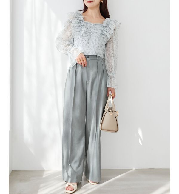  「センタープレスタックワイドパンツ」|その他|