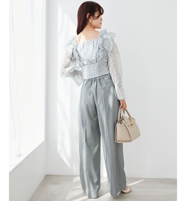  「センタープレスタックワイドパンツ」|その他|