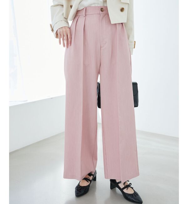  「センタープレスタックワイドパンツ」|その他|