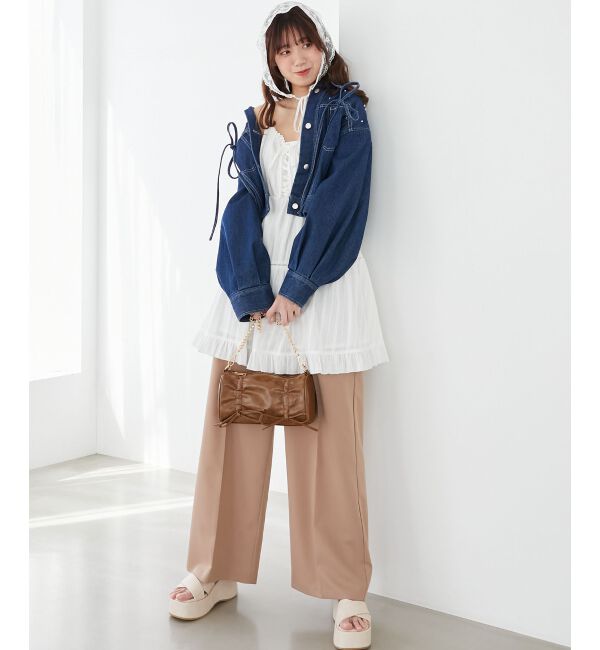  「センタープレスタックワイドパンツ」|その他|