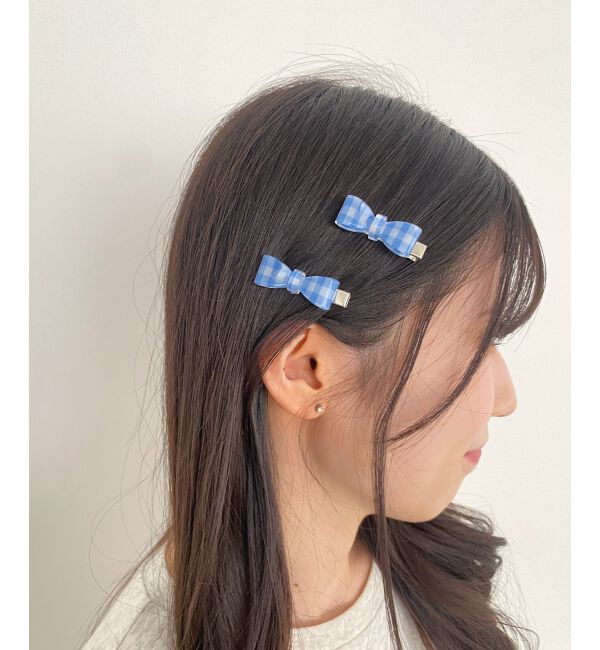  「ギンガムリボンヘアピンセット」|その他|