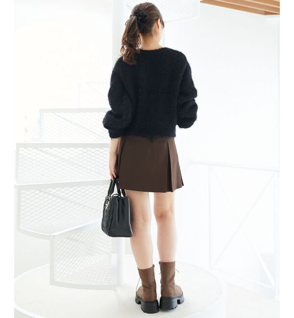  「ツイードライククルーカーディガン」|カーディガン|