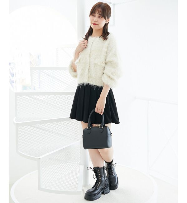  「ツイードライククルーカーディガン」|カーディガン|