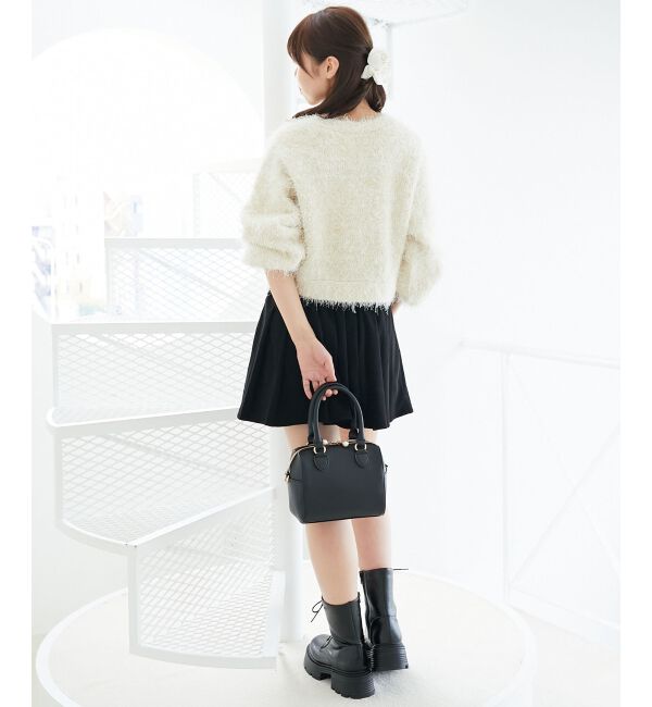  「ツイードライククルーカーディガン」|カーディガン|