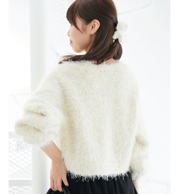  「ツイードライククルーカーディガン」|カーディガン|