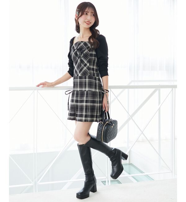  「ドッキングプリーツミニワンピ」|ワンピース|