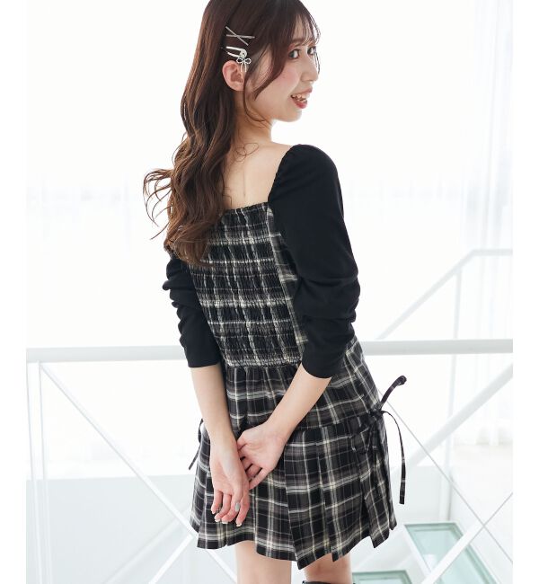  「ドッキングプリーツミニワンピ」|ワンピース|