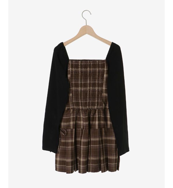  「ドッキングプリーツミニワンピ」|ワンピース|