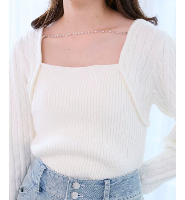  「2way華奢チェーンニット」|ニット・セーター|