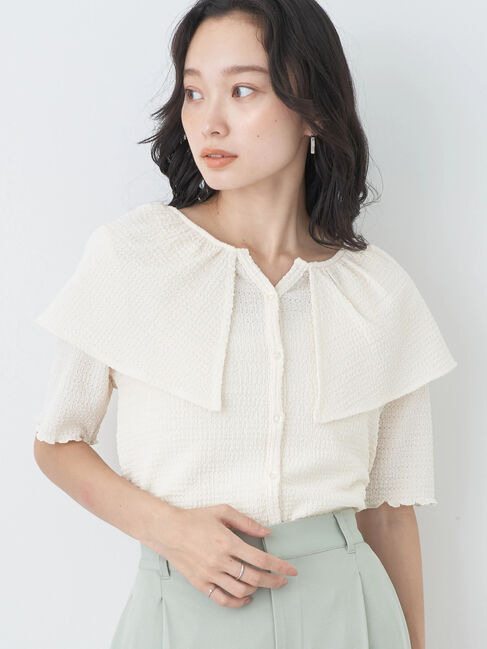 earth music&ecology「ビッグカラーカットプルオーバー」|Tシャツ・カットソー|Off White