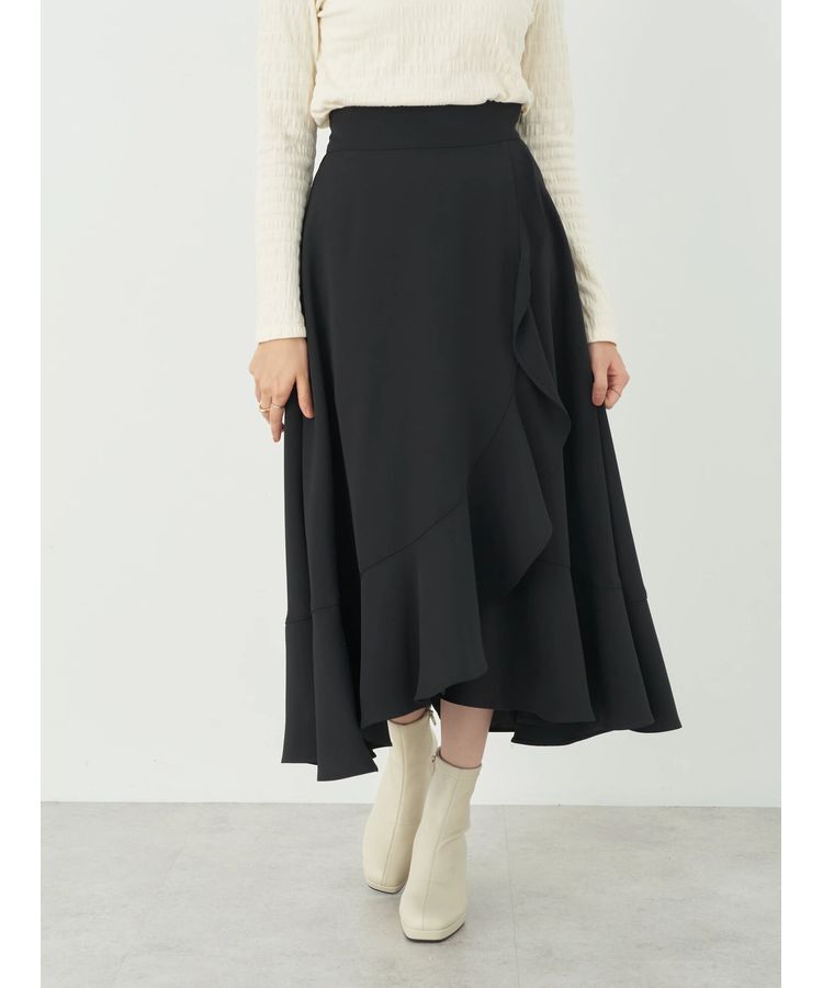 earth music&ecology「ラッフルフリルイレヘムスカート」|スカート|Black