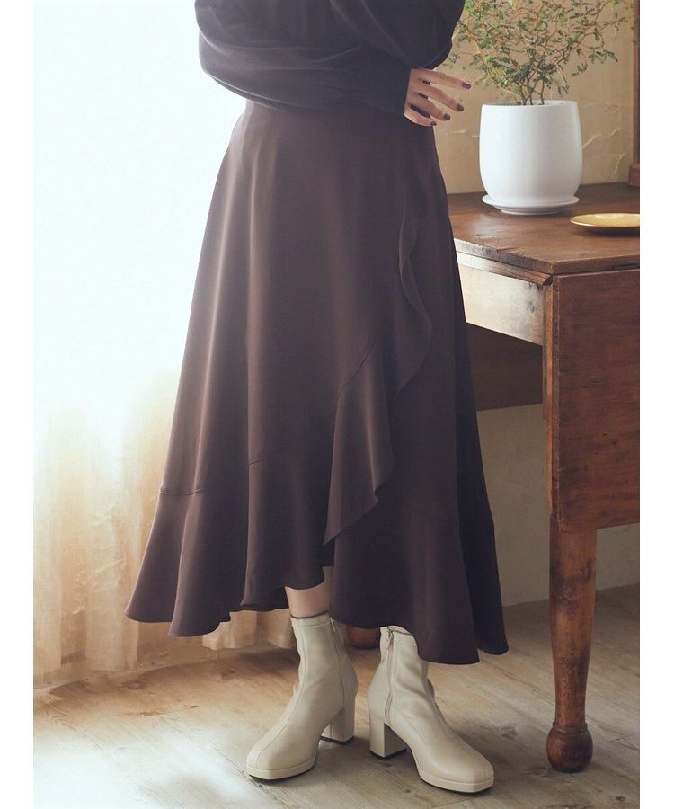 earth music&ecology「ラッフルフリルイレヘムスカート」|スカート|Brown