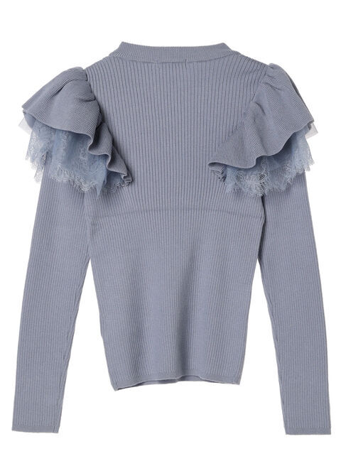 earth music&ecology「ショルダーチュールレースプルオーバー」|Tシャツ・カットソー|