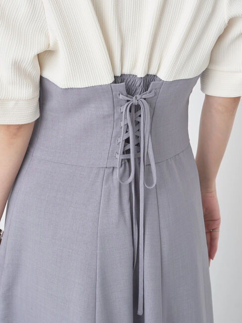 earth music&ecology「リブカットソードッキングワンピース」|ワンピース|