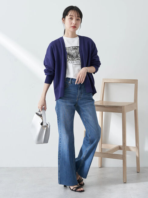 earth music&ecology「VネックZIPカーディガン」|カーディガン|